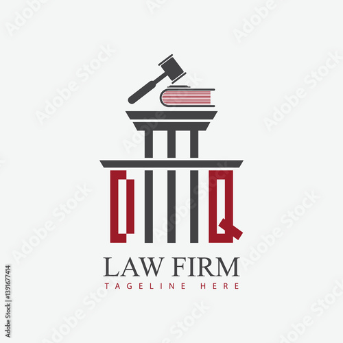 modern law firm justice logo design vector graphic template.	