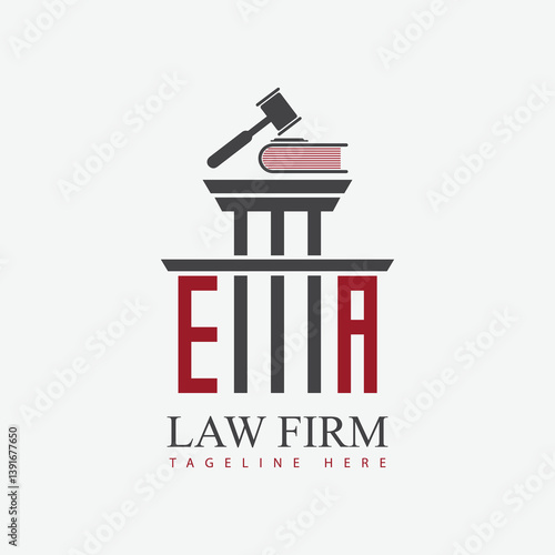 modern law firm justice logo design vector graphic template.	