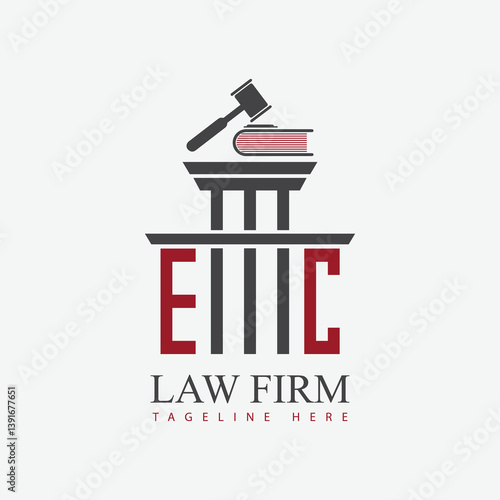 modern law firm justice logo design vector graphic template.	