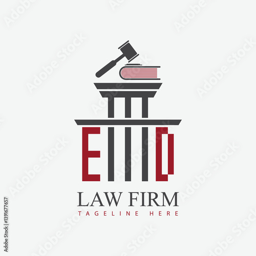 modern law firm justice logo design vector graphic template.	