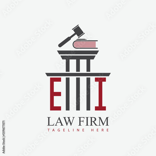 modern law firm justice logo design vector graphic template.	