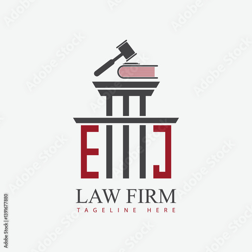 modern law firm justice logo design vector graphic template.	