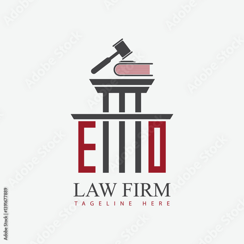 modern law firm justice logo design vector graphic template.	