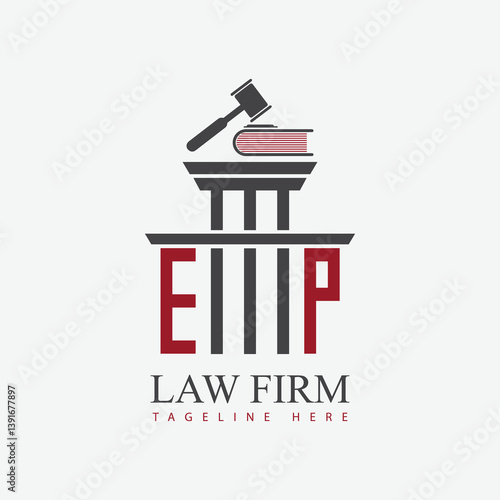 modern law firm justice logo design vector graphic template.	