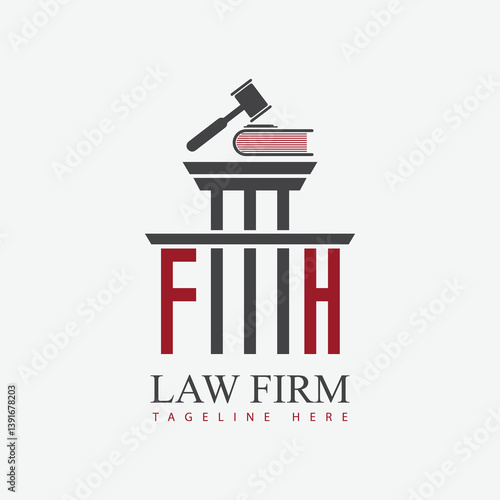 modern law firm justice logo design vector graphic template.	