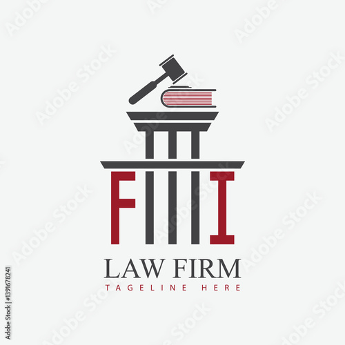modern law firm justice logo design vector graphic template.	