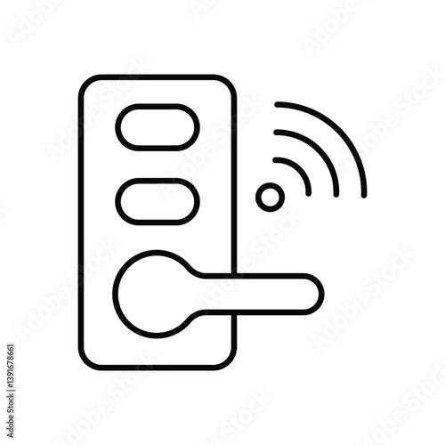 DOOR LOCK vector icon stock illustration