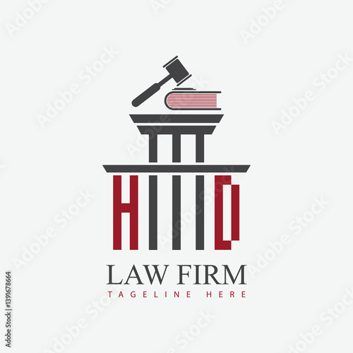 modern law firm justice logo design vector graphic template.	