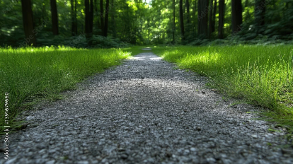 Naklejka premium Sunlit Forest Path