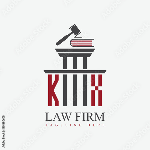 modern law firm justice logo design vector graphic template.	