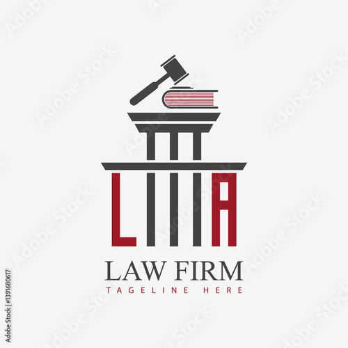 modern law firm justice logo design vector graphic template.	
