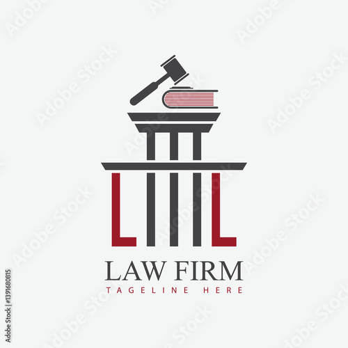 modern law firm justice logo design vector graphic template.	