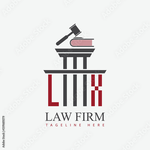 modern law firm justice logo design vector graphic template.	
