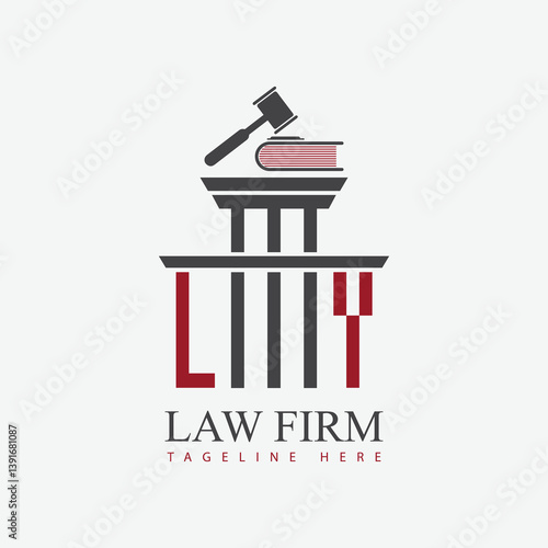 modern law firm justice logo design vector graphic template.	