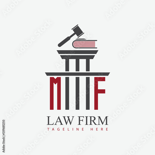 modern law firm justice logo design vector graphic template.	