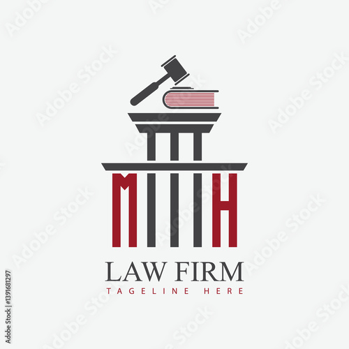 modern law firm justice logo design vector graphic template.	