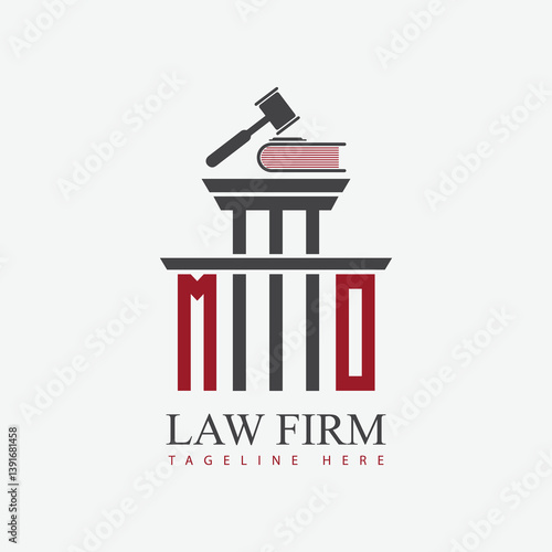 modern law firm justice logo design vector graphic template.	