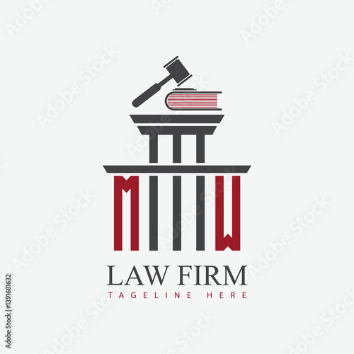 modern law firm justice logo design vector graphic template.	