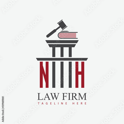 modern law firm justice logo design vector graphic template.	