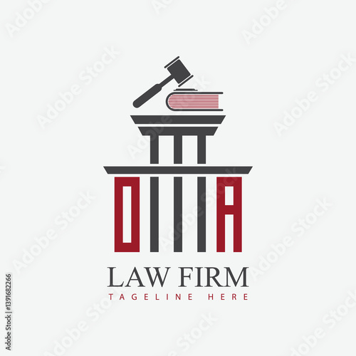 modern law firm justice logo design vector graphic template.	