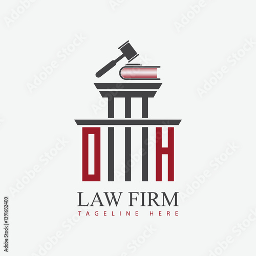 modern law firm justice logo design vector graphic template.	