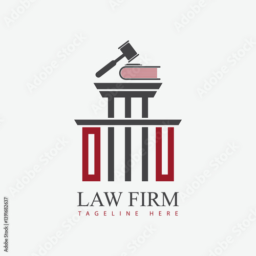 modern law firm justice logo design vector graphic template.	