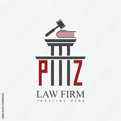 modern law firm justice logo design vector graphic template.	