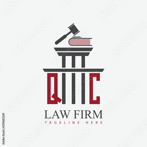 modern law firm justice logo design vector graphic template.	