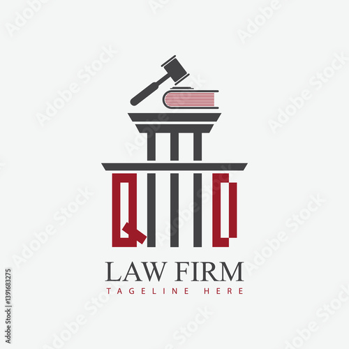 modern law firm justice logo design vector graphic template.	