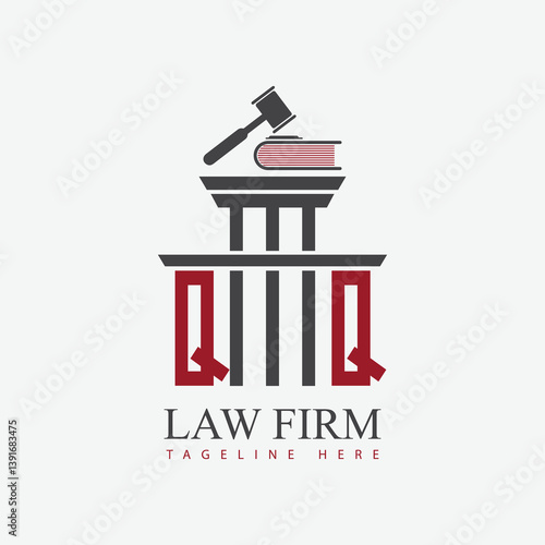 modern law firm justice logo design vector graphic template.	