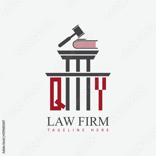 modern law firm justice logo design vector graphic template.	