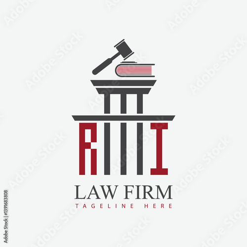 modern law firm justice logo design vector graphic template.	