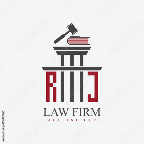 modern law firm justice logo design vector graphic template.	