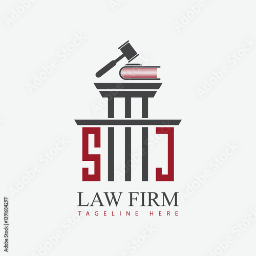 modern law firm justice logo design vector graphic template.	