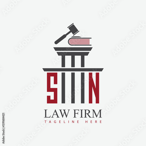 modern law firm justice logo design vector graphic template.	