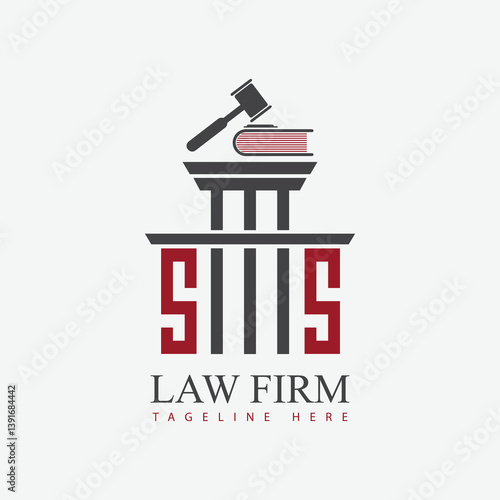 modern law firm justice logo design vector graphic template.	