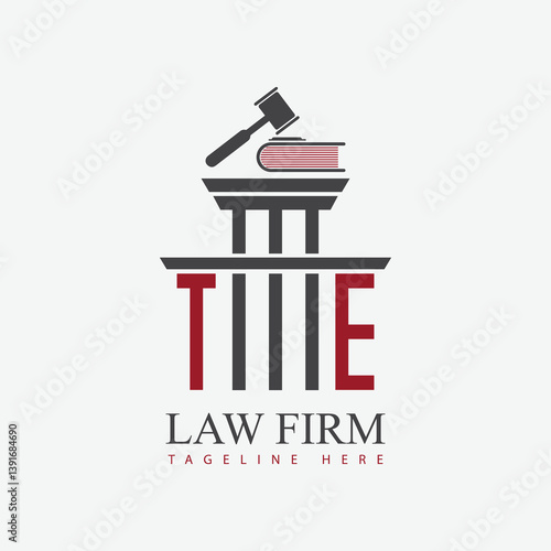 modern law firm justice logo design vector graphic template.	