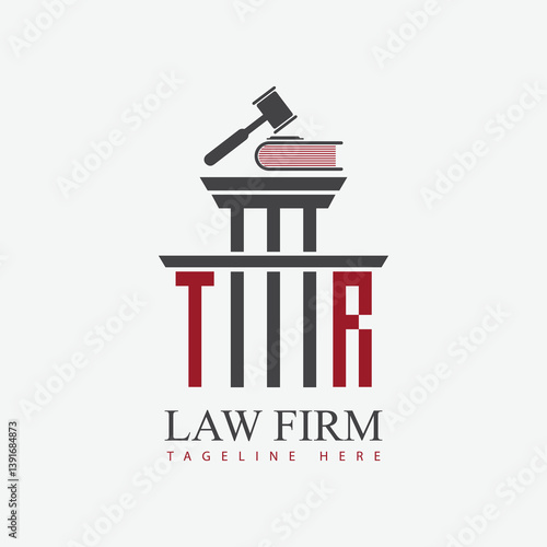 modern law firm justice logo design vector graphic template.	