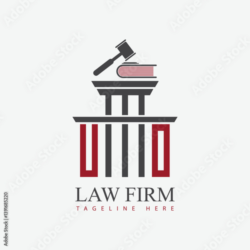 modern law firm justice logo design vector graphic template.	