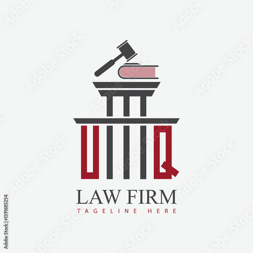 modern law firm justice logo design vector graphic template.	