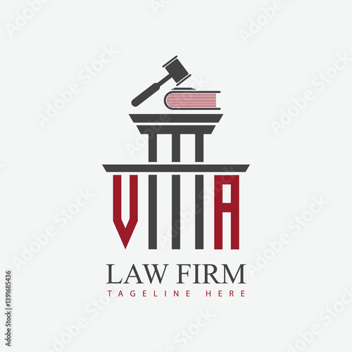 modern law firm justice logo design vector graphic template.	