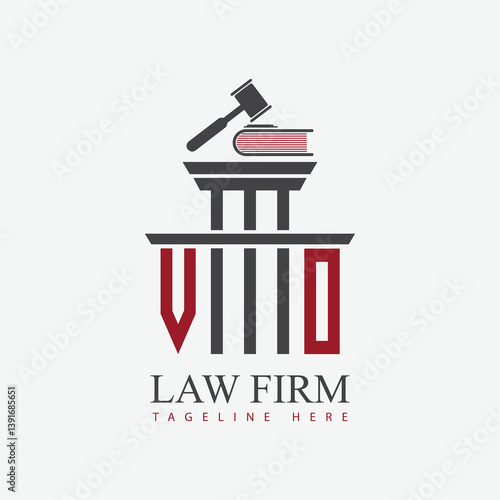 modern law firm justice logo design vector graphic template.	