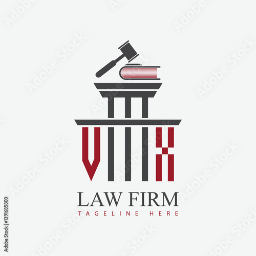 modern law firm justice logo design vector graphic template.	