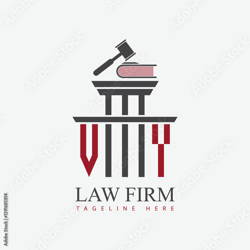 modern law firm justice logo design vector graphic template.	