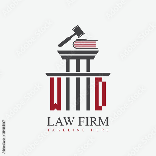 modern law firm justice logo design vector graphic template.	