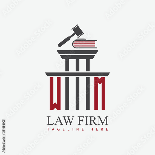 modern law firm justice logo design vector graphic template.	