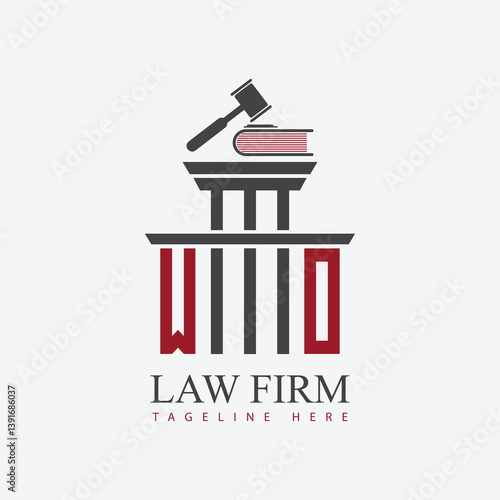 modern law firm justice logo design vector graphic template.	
