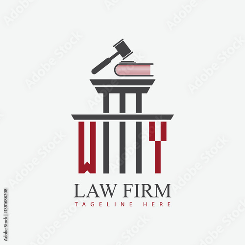 modern law firm justice logo design vector graphic template.	