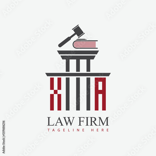 modern law firm justice logo design vector graphic template.	