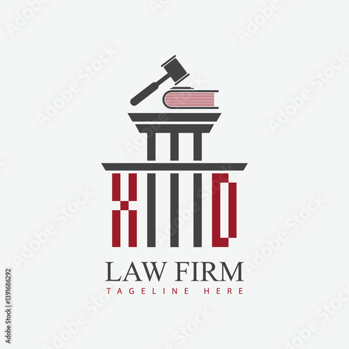 modern law firm justice logo design vector graphic template.	